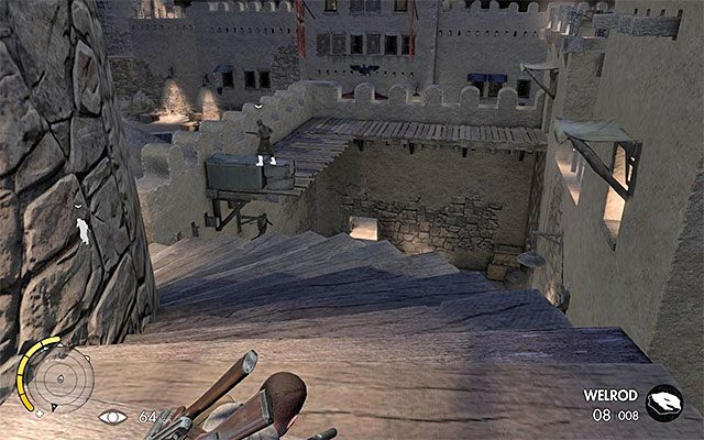 Schody prowadzące do wschodniej części fortu - Odnalezienie celi więzionego informatora | Misja 4 - Fort Rifugio - Sniper Elite III: Afrika - poradnik do gry