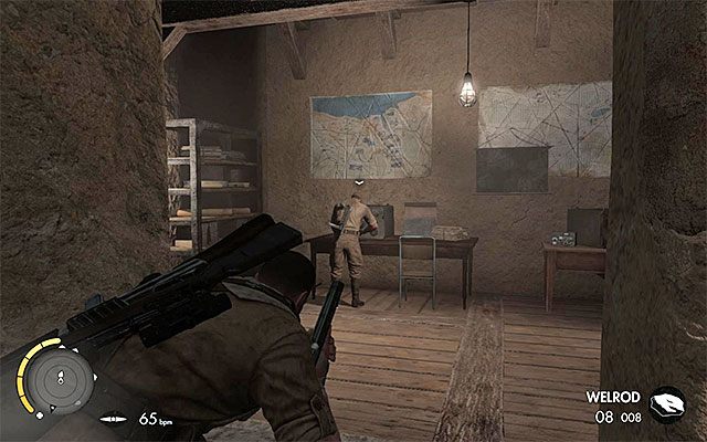 Pomieszczenie z żołnierzem i sekretem - Odnalezienie celi więzionego informatora | Misja 4 - Fort Rifugio - Sniper Elite III: Afrika - poradnik do gry