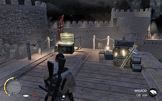 Składowisko wyrzutni rakiet - Oczyszczenie dziedzińca z jednostek wroga | Misja 4 - Fort Rifugio - Sniper Elite III: Afrika - poradnik do gry