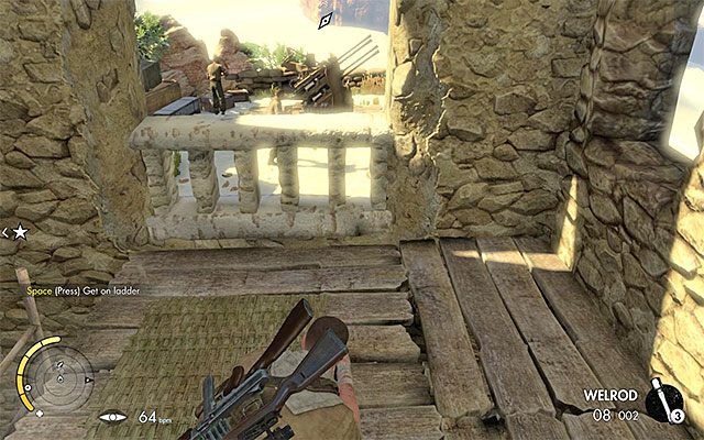Przerzuć granat przez dziurę w murze - Eksploracja starego miasta | Misja 5 - Siwa Oasis | Sniper Elite III Afrika - Sniper Elite III: Afrika - poradnik do gry