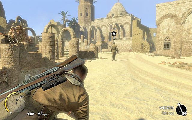 Nie zabijaj oficera, tylko w dalszym ciągu go śledź - Zidentyfikowanie i śledzenie wrogiego oficera | Misja 5 - Siwa Oasis - Sniper Elite III: Afrika - poradnik do gry
