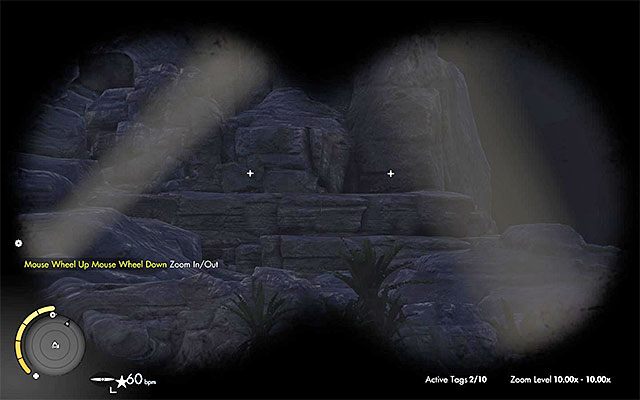 Północno-zachodnia część lotniska jest również monitorowana przez dwóch snajperów, którzy okupują pobliskie wzgórze (punkt 5 na mapie) - Eksploracja zachodniej części lotniska | Misja 7 - Pont Du Fahs Airfield - Sniper Elite III: Afrika - poradnik do gry