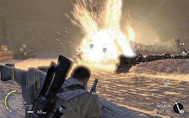 Do wysadzenia są trzy składowiska - Eksploracja wschodniej części lotniska | Misja 7 - Pont Du Fahs Airfield - Sniper Elite III: Afrika - poradnik do gry