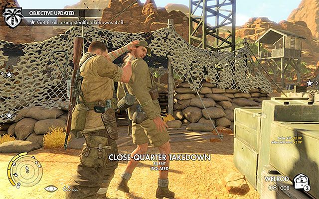 Zajmij się koniecznie osobą podróżującą po okolicy - Zneutralizowanie czterech wyrzutni rakietowych | Misja 1 - Siege of Tobruk - Sniper Elite III: Afrika - poradnik do gry
