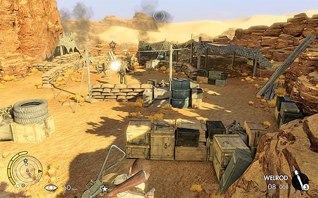 Na zeskok zdecyduj się po tym jak wyrzutnie rozpocznie ostrzał - Zneutralizowanie czterech wyrzutni rakietowych | Misja 1 - Siege of Tobruk - Sniper Elite III: Afrika - poradnik do gry