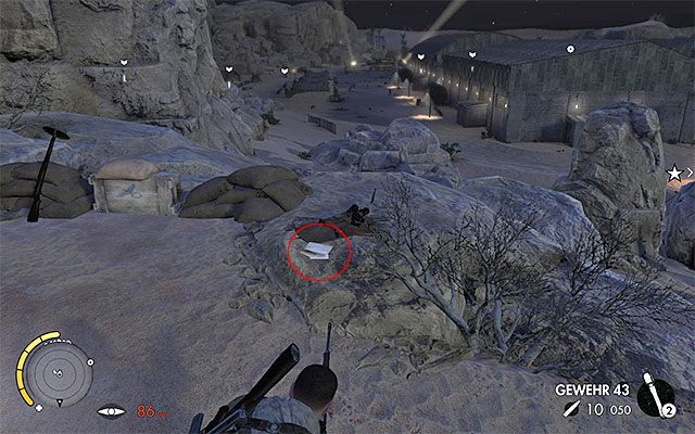 Zbadaj skały na prawo od miejsca odblokowania gniazda snajperskiego - Dzienniki wojenne | Sekrety - Misja 7 | Sniper Elite III Afrika - Sniper Elite III: Afrika - poradnik do gry