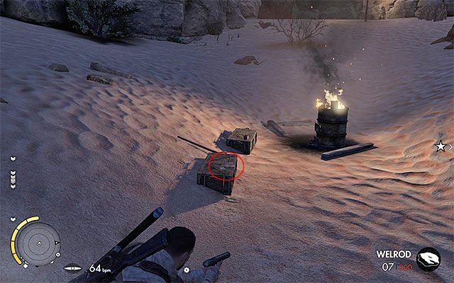 Karta leży na jednej ze skrzyń - Karty kolekcjonerskie | Sekrety - Misja 7 | Sniper Elite III Afrika - Sniper Elite III: Afrika - poradnik do gry