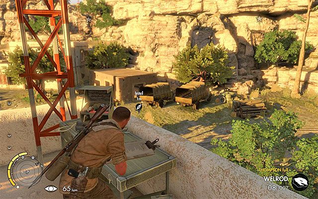 Dokument pozostawiono na dachu jednego ze wschodnich budynków - Dotarcie do centralnej części mapy | Misja 3 - Halfaya Pass - Sniper Elite III: Afrika - poradnik do gry