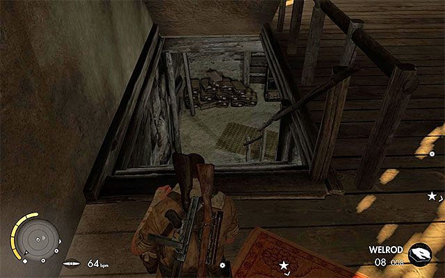 Jedno z zejść do piwnicy - Zbadanie centralnej części mapy | Misja 3 - Halfaya Pass - Sniper Elite III: Afrika - poradnik do gry