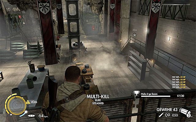 Atakuj wrogów z górnych balkoników - Dotarcie do windy towarowej | Misja 8 - Ratte Factory | Sniper Elite III Afrika - Sniper Elite III: Afrika - poradnik do gry