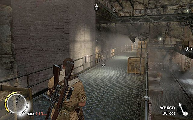 Miejsce podłożenia ładunku w północno-zachodniej części hali - Podłożenie czterech ładunków wybuchowych przy filarach | Misja 8 - Ratte Factory - Sniper Elite III: Afrika - poradnik do gry