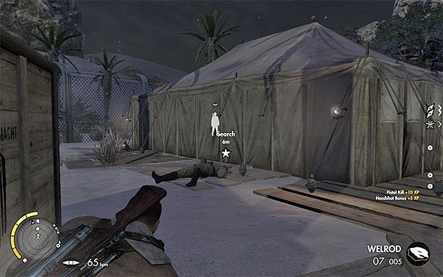 Zatrzymaj przeciwnika patrolującego obóz i sprawdź jego ciało - Dzienniki wojenne | Sekrety - Misja 2 | Sniper Elite III Afrika - Sniper Elite III: Afrika - poradnik do gry
