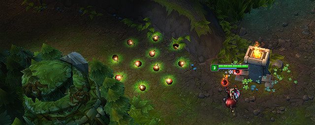 Na powyższym screenie, Ziggs zablokował boczne przejście na środkową alejkę co może skutecznie zatrzymać szarżującego junglera - Tips & Tricks | Ziggs | League of Legends - League of Legends - poradnik do gry