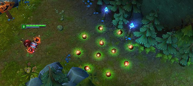 Z kolei na tym screenie zablokowane zostało przejście w dżungli - Tips & Tricks | Ziggs | League of Legends - League of Legends - poradnik do gry