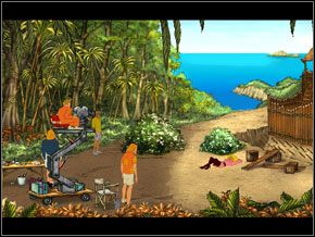 Na resztę popołudnia ekipa przeniosła się na plażę - [George] KARAIBY - Wyspa Zombie - Plan filmowy - Broken Sword II: The Smoking Mirror - poradnik do gry
