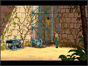 Teraz mogłam połączyć sznur z silnikiem - [Nico] PIRAMIDA - U podstawy - Broken Sword II: The Smoking Mirror - poradnik do gry