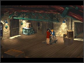 Obwiązałem posąg liną, następnie pojedynczą skrzynię przepchnąłem w bok - [George] MARSYLIA - Magazyn - Broken Sword II: The Smoking Mirror - poradnik do gry