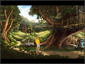 Na tarasie pojawił się - [George] DŻUNGLA - Domek na drzewie cz.1 - Broken Sword II: The Smoking Mirror - poradnik do gry