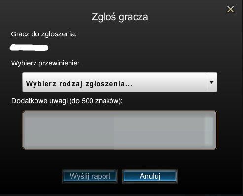 Ekran zgłaszania gracza - O systemie karania graczy i Trybunale Przywoływaczy | Na początek o podstawach - League of Legends - poradnik do gry