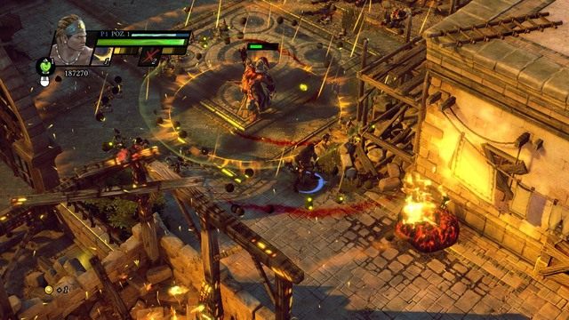 Uważaj na atak obszarowy w postaci deszczu pocisków. - Halios | Kampania w Sacred 3 - Sacred 3 - poradnik do gry