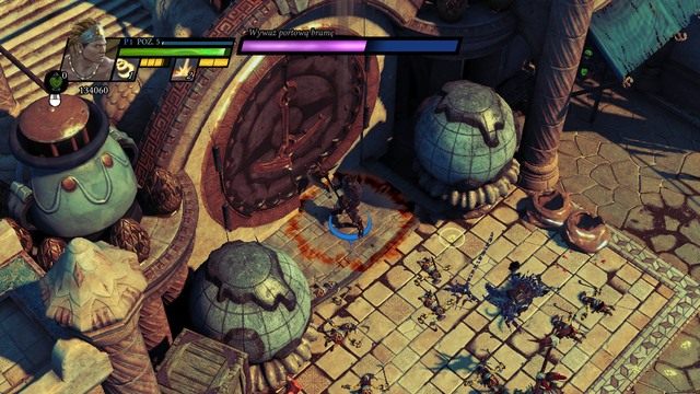 Musisz się odpowiednio ustawić, aby rzucane w Twoim kierunku pociski zadawały obrażenia bramie - Zatoka Peliasa | Kampania w Sacred 3 - Sacred 3 - poradnik do gry