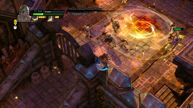 Żółty okrąg wskazuje pole rażenia. - Twierdza Palambron | Kampania w Sacred 3 - Sacred 3 - poradnik do gry