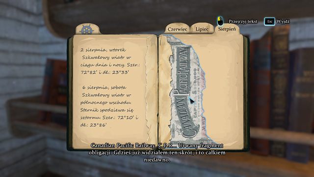 Canadian Pacific Railway - C.P.R. - Sprawdź dzienniki pokładowe i odnajdź załogę statku Sea Unicorn - Los Czarnego Piotra - Sherlock Holmes: Zbrodnia i kara - poradnik do gry