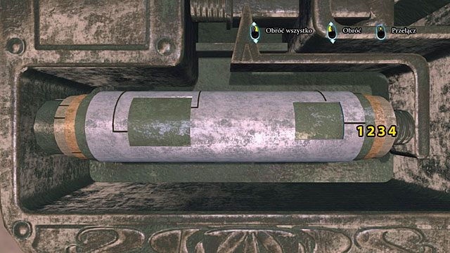 Obróć walec nr 1 tak, by na widoku znalazły się dwa spore okienka - Zbadaj bagaż Robinsona - Zagadka na torach - Sherlock Holmes: Zbrodnia i kara - poradnik do gry