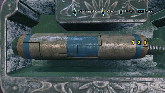 Obróć walec nr 1 tak, by widoczne było środkowe okienko - Dokładnie zbadaj stację Chesterfield - Zagadka na torach - Sherlock Holmes: Zbrodnia i kara - poradnik do gry