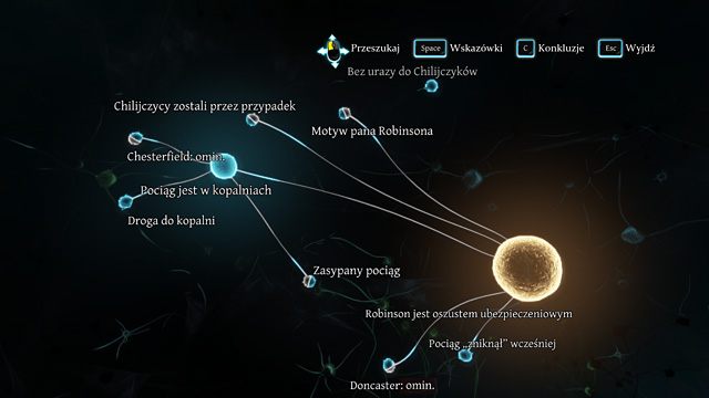 Przy założeniu, że Chilijczycy zostali w pociągu przez przypadek, pan Robinson miał motyw, Chesterfield i Doncaster zostały ominięte, a pociąg zasypany, możesz już zakończyć śledztwo (niekoniecznie prawidłowym wnioskiem). - Rozejrzyj się po stacji Doncaster - Zagadka na torach - Sherlock Holmes: Zbrodnia i kara - poradnik do gry