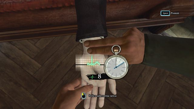 Mierzenie tętna. - Przywróć Sherlocka do życia i dołącz do Lestradea w łaźni przy Strand Lane - Krwawa łaźnia - Sherlock Holmes: Zbrodnia i kara - poradnik do gry