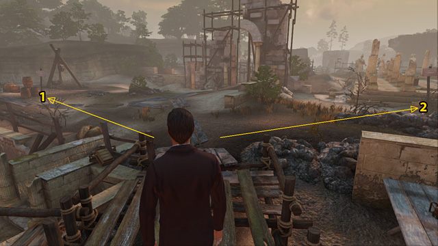 1 - do obszaru 2 (liny), 2 - do obszaru 5 (haki). - Znajdź drogę do mitreum - Krwawa łaźnia - Sherlock Holmes: Zbrodnia i kara - poradnik do gry