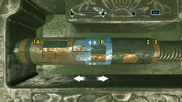 Przełącz się (1 klik) na prawy krótki walec (1B) - Przeszukaj budynki i teren Ogrodów - Dramat w Kew Gardens - Sherlock Holmes: Zbrodnia i kara - poradnik do gry