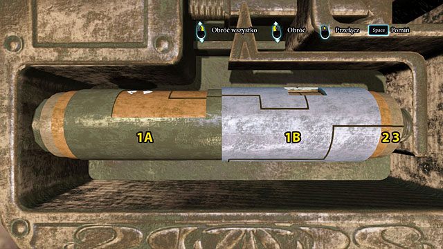 Obróć całość tak, by połączone poziome kreski na prawych brzegach walców nr 2 i 3 były dobrze widoczne - Rozejrzyj się po cyrku - Spacer po Half Moon Street - Sherlock Holmes: Zbrodnia i kara - poradnik do gry