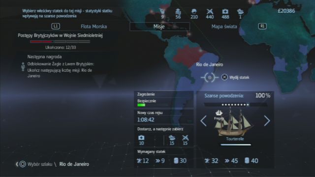 Zanim wyślesz statek, sprawdź szanse powodzenia, by nie wysłać go na zniszczenie. - Kampania morska | Dodatkowe aktywności w Assassins Creed Rogue - Assassins Creed: Rogue - poradnik do gry
