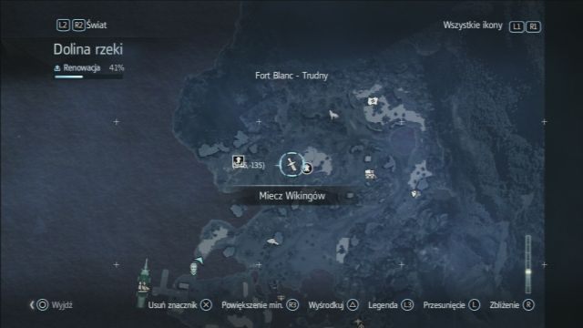 Lokalizacja miecza wikingów na mapie w Or-Du-Nord. - Miecze Wikingów | Przedmioty do zebrania | Assassins Creed Rogue - Assassins Creed: Rogue - poradnik do gry