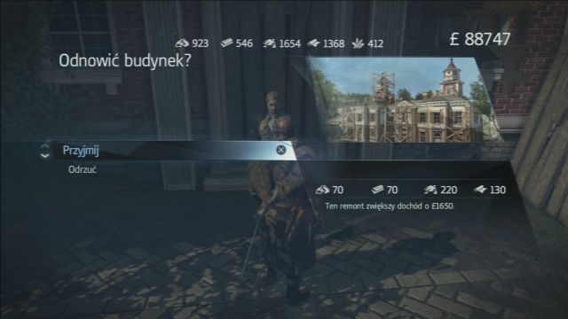 Następnie wykupić renowację... - Budynki do renowacji | Przedmioty do zebrania | Assassins Creed Rogue - Assassins Creed: Rogue - poradnik do gry