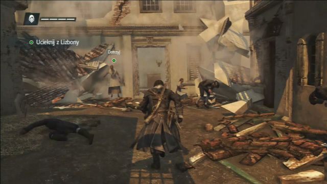 Etap zwieńczony jest kilkuminutowym etapem ucieczki z walącego się miasta. - 04 - Panie, zmiłuj się | Sekwencja 2 | Solucja Assassins Creed Rogue - Assassins Creed: Rogue - poradnik do gry