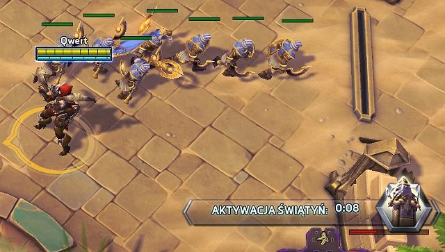 Po pojawieniu się tego komunikatu należy jak najszybciej udać się do świątyń, które akurat teraz zostaną aktywowane (zaznaczone będą na minimapie) - Sky Temple/Podniebna Świątynia | Rodzaje i opis map | Heroes of the Storm - Heroes of the Storm - poradnik do gry