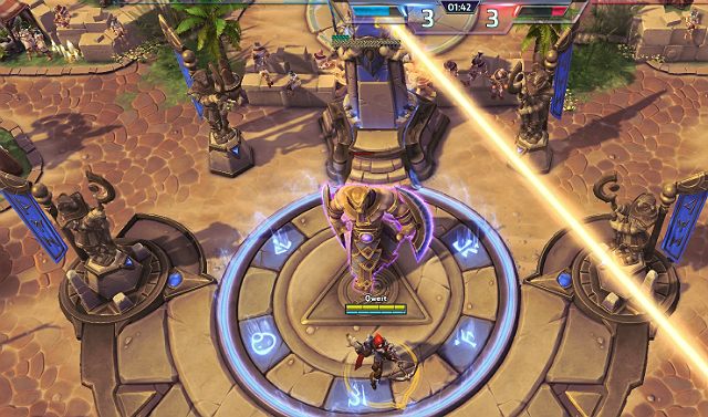 Świątynie występują w 3 kolorach: niebieska, czerwona i żółta - Sky Temple/Podniebna Świątynia | Rodzaje i opis map | Heroes of the Storm - Heroes of the Storm - poradnik do gry