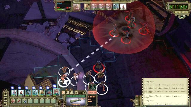 Enolę i jego ludzi najlepiej potraktować atakiem obszarowym - Tytan, Milicja, Mnisi i Silos 7 | Świątynia Tytana - Wasteland 2 - poradnik do gry