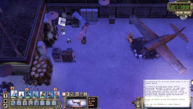 Binh w fotelu na środku pomieszczenia to as atutowy Blaszki - Montaż wzmacniaka i Blaszka (Tinker) | Damonta | Wasteland 2 - Wasteland 2 - poradnik do gry