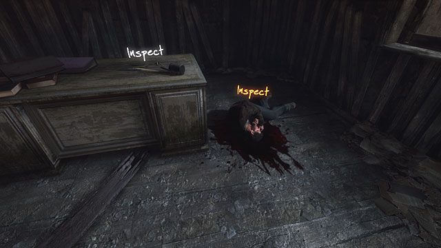 W tym pokoju znajdziesz toporek (zabierz go) i zwłoki mężczyzny - Samobójstwo | Opis przejścia Zaginięcie Ethana Cartera - Zaginięcie Ethana Cartera - poradnik do gry