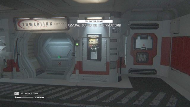 Jak tylko dotrzesz na miejsce, udaj się do pobliskiej konsoli i zapisz stan gry - Uzyskaj dostęp do dystrybutorni | Opis przejścia Obcy Izolacja - Obcy: Izolacja - poradnik do gry