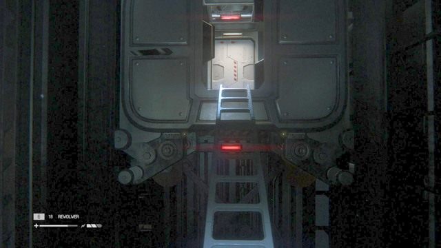 Przechodź po kolejnych drabinach wyżej a dotrzesz do nieaktywnej windy - Znajdź Samuelsa w dziale Seegson Synthetics | Opis przejścia Obcy Izolacja - Obcy: Izolacja - poradnik do gry