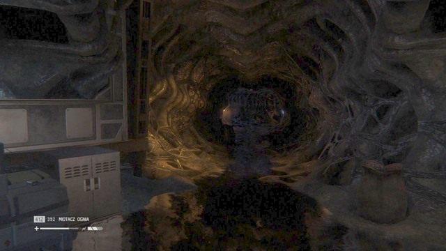 Przejdź na lewo i skieruj się do korytarza - Zniszcz gniazdo | Opis przejścia Obcy Izolacja - Obcy: Izolacja - poradnik do gry