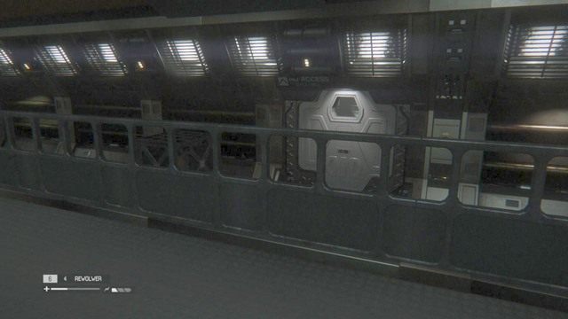 Na zdjęciu widać zablokowane drzwi, za którymi znajdują się całkiem przydatne składniki - Dostań się do pokoju łączności | Opis przejścia Obcy Izolacja - Obcy: Izolacja - poradnik do gry