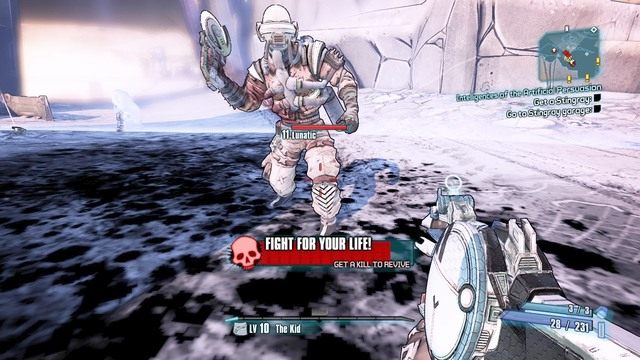 Tryb Fight For Your Life włącza się gdy zostaniesz zabity przez przeciwnika (nie działa jeśli skoczyłeś ze skarpy) - Fight For Your Live Mode i śmierć w Borderlands The Pre-Sequel | Porady ogólne - Borderlands: The Pre-Sequel! - poradnik do gry