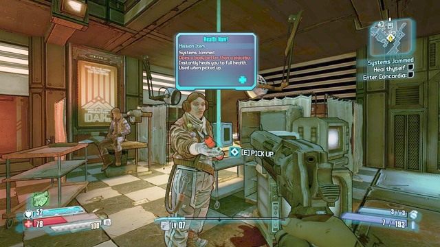 Po wykonanej procedurze weź od Niny ampułkę z życiem i udaj się w dalszą drogę - Systems Jammed | Zadania główne w Borderlands The Pre-Sequel - Borderlands: The Pre-Sequel! - poradnik do gry