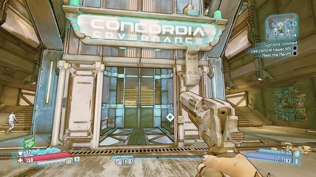 Dotrzyj do windy na środku Concordii i skorzystaj z niej - Systems Jammed | Zadania główne w Borderlands The Pre-Sequel - Borderlands: The Pre-Sequel! - poradnik do gry